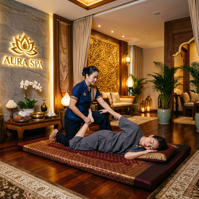 Thai Massage session at Aura International Thai Spa